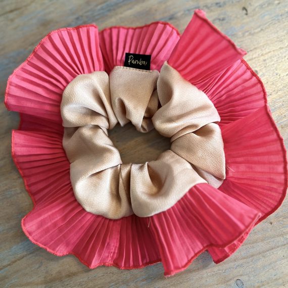 Scrunchie Dorado poros y sandia