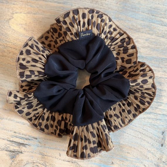 Scrunchie  Pamba Negro Animal Print